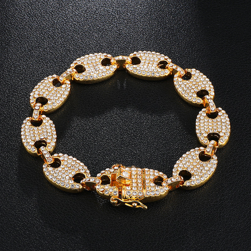 Bracelet Graine de Café Plaqué Or Homme - Joailier